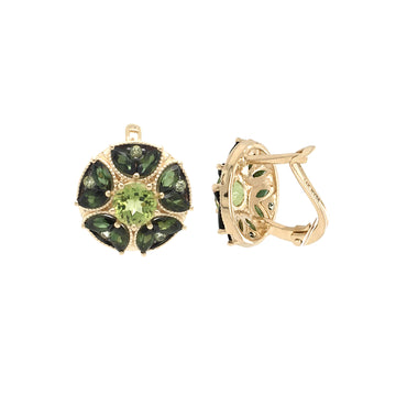Aretes de turmalina verde y peridoto - Eternity Diamonds anillos relojes aretes